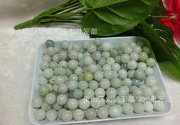 批發(fā)A貨玉石13mm豆綠翡翠圓珠 DIY飾品散珠價格、廠家與圖片指南